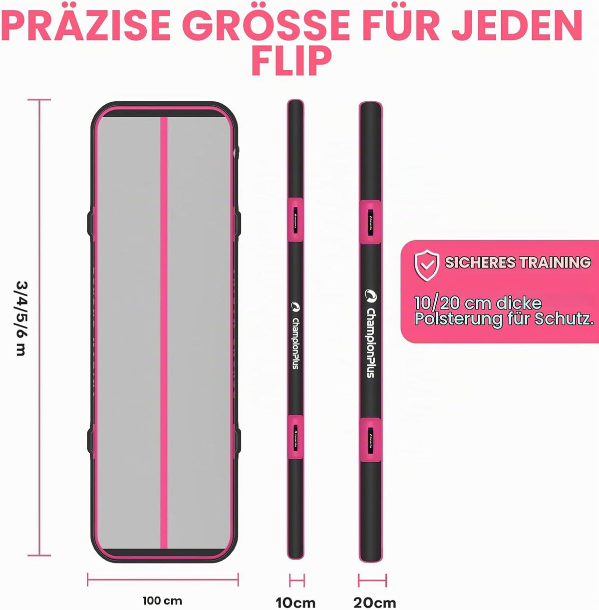 Airtrack Matte 3m – Aufblasbare Tumbling Matte – Turnmatte – Geprüfte Retourenware
