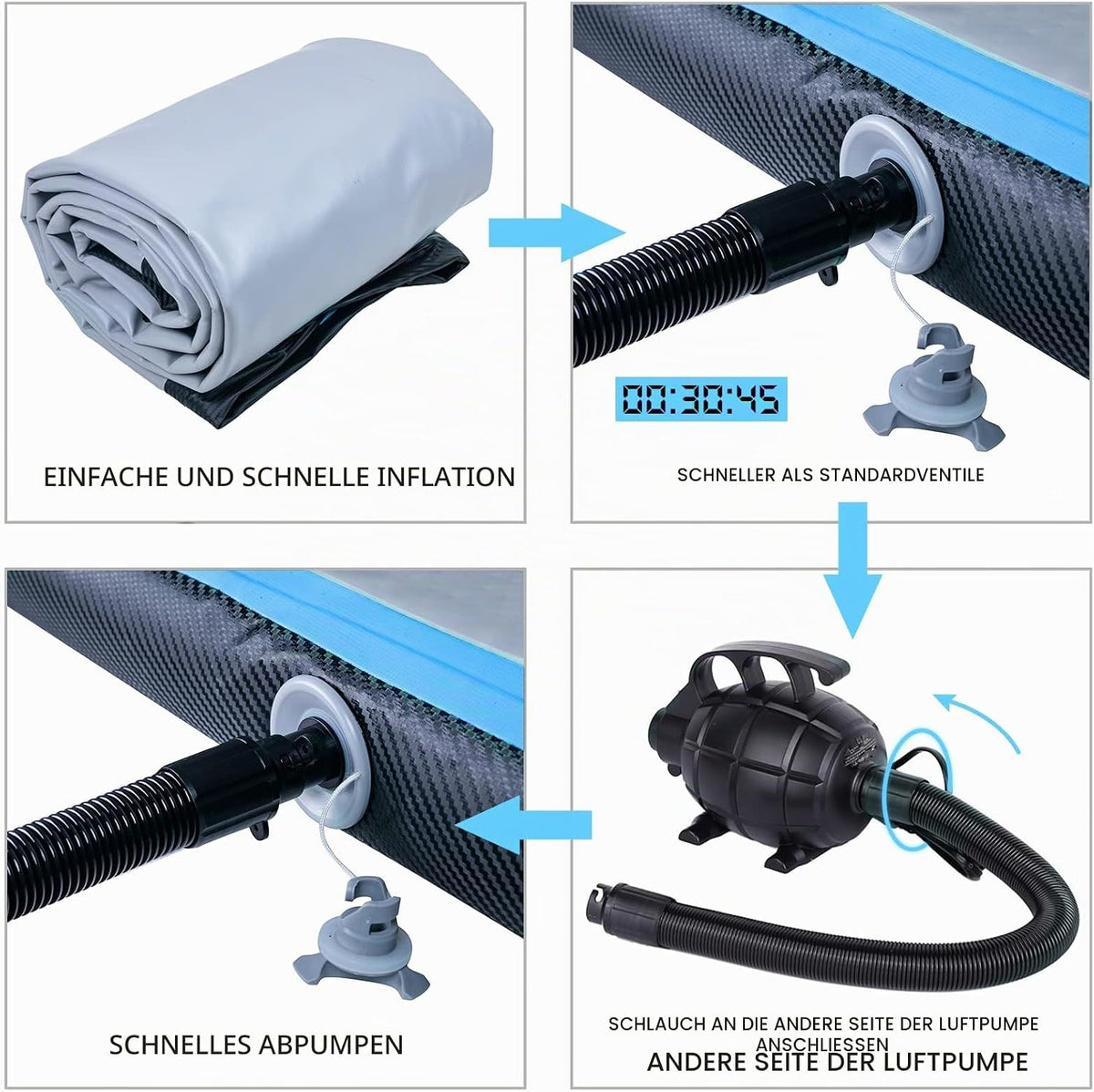 Airtrack Matte 3m – Aufblasbare Tumbling Matte – Turnmatte – Geprüfte Retourenware